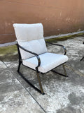 Rocker Set Chair And Teapoy Off White Off White Metal