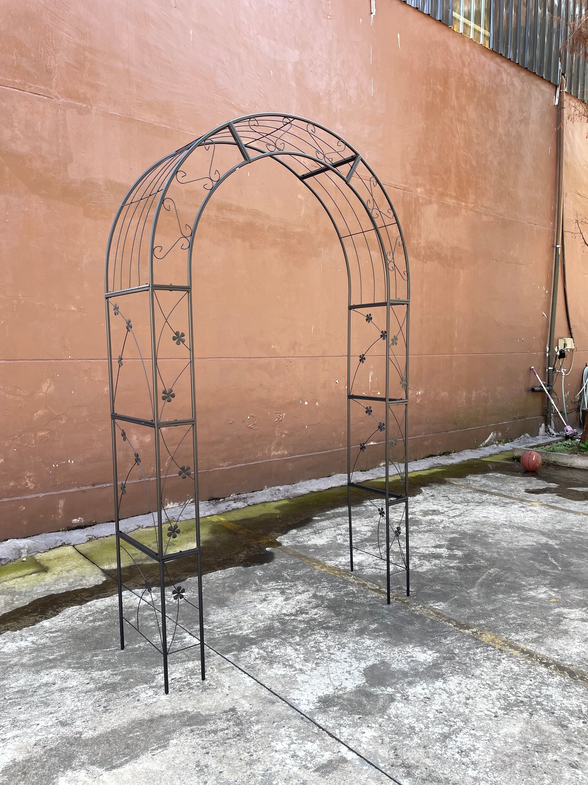 Metal Garden Arch Garden Arbor Trellis Climbing Plants Support Arch Outdoor Arch Wedding Arch Party Events Archway Black Black Iron