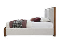 Kaleea Queen Bed, Light Gray Chenille & Walnut Finish Bd02468Q Queen Light Gray Chenille