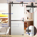 6.6Ft Heavy Duty Sturdy Sliding Barn Door Hardware Adjustable Floor Guide Wall Mount Roller Pull Handle, J Shape Hangers, Smoothly And Quietly, Easy To Install, Fit 24