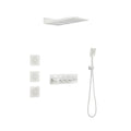 Wall Mounted Waterfall Rain Shower System With 3 Body Sprays & Handheld Shower White Wall Mounted Bathroom Brass