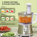 2 In 1 Blender And Food Processor Combo For Chopping, Slicing, Shredding, Mincing And Pureeing For Vegetable, Meat And Nuts, 500W 5 Cup Bowl, 1.5L Blender Jug, 3 Blades And Adjustable Speed White Stainless Steel