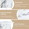 Round Dining Table For 4 6, 47 Inch Modern Kitchen Faux Marble Table Small Dinner Table Mdf Kitchen Dinning Table For Cafe Restaurant Wine Bar Home Office Conference Only Table White Modern Mdf