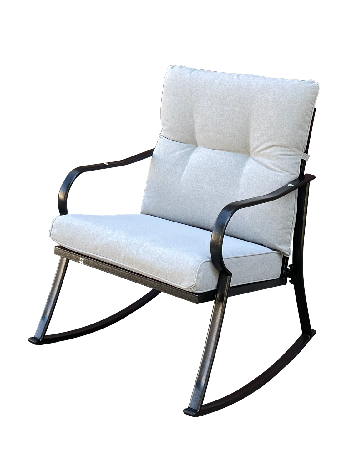 Rocker Set Chair And Teapoy Off White Off White Metal