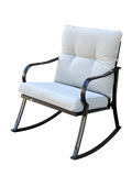 Rocker Set Chair And Teapoy Off White Off White Metal