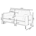 57.5 Inch Cotton Linen Dark Grayseat Metal Feet Plastic Feet Thick Cushion With Two Armrests Dark Grey Polyester Blend