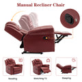3 Pieces Recliner Sofa Sets Home Theater Seating Manual Recliner Chair With Center Console And Led Light Strip For Living Room, Wine Red Wine Red Foam Faux Leather