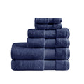 Cotton 6 Piece Bath Towel Set Navy Cotton