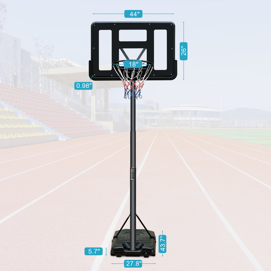 Basketball Hoop Portable Basketball Goal System 6.5 10Ft Adjustable 44In Backboard For Indoor Outdoor Black Balls Sports Black Portable Garden & Outdoor Polyethylene