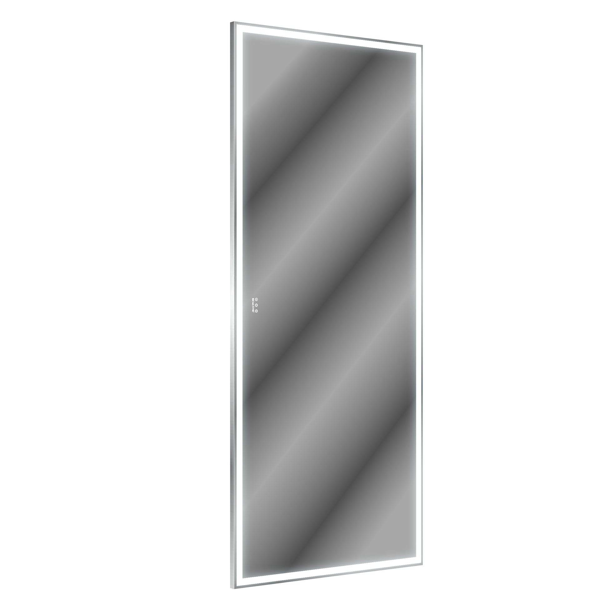 Extra Large Led Bathroom Mirror With 3 Color Aluminum Framed Wall Mirror Full Body Mirror With Lights, Vertical Horizontal Hanging Aluminum Framed Mirror For Bedroom Living Room, Silver, 84X36 Inches Silver Aluminium