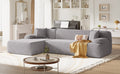 Modern Large L Shape Modular Sectional Sofa For Living Room, Bedroom, Salon, 2 Piece Free Combination, Simplified Style Gray Polyester 3 Seat