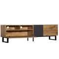 Modern Tv Stand For 80'' Tv With Double Storage Space, Media Console Table, Entertainment Center With Drop Down Door For Living Room, Bedroom, Home Theatre Wood Primary Living Space 70 79 Inches 70 79 Inches 75 Inches Mdf Metal