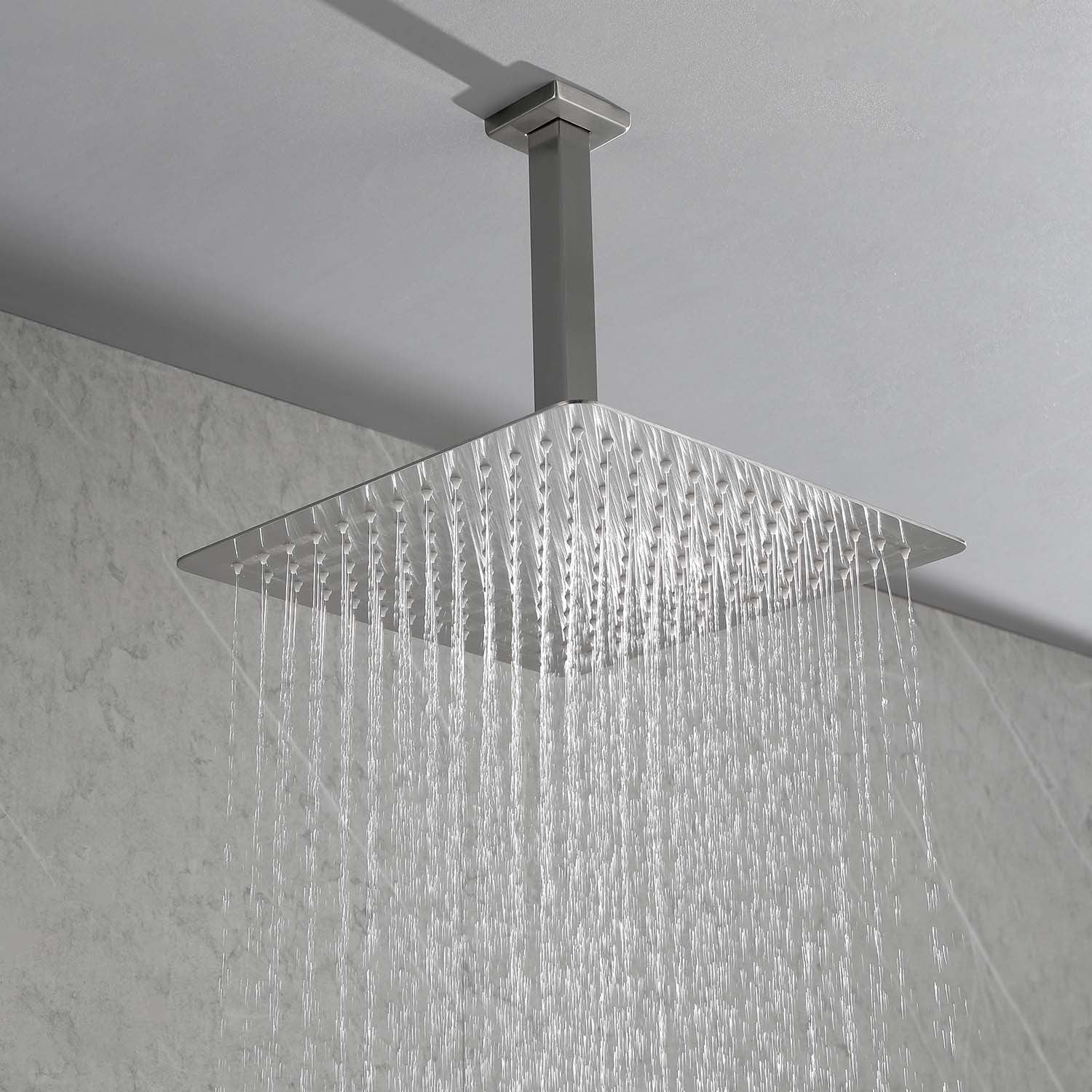 12" Shower Head System Ceiling Mounted Shower One Brushed Nickel Wall Mounted Bathroom Brass