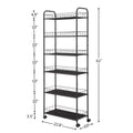 6 Tier Slim Rolling Storage Cart, Mobile Shelving Unit With Wheels, Metal Wire Storage Shelving Rack With Baskets For Kitchen Bathroom Office Laundry Narrow Piaces Black Kitchen American Design,American Traditional Metal Metal