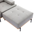 100.7'' L Shape Sectional Sofa 3 Seater Couches With A Removable Ottoman, Comfortable Fabric For Living Room, Apartment, Grey Grey Foam Palomino Fabric 4 Seat