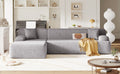 Modern Large L Shape Modular Sectional Sofa For Living Room, Bedroom, Salon, 2 Piece Free Combination, Simplified Style Gray Polyester 3 Seat