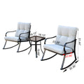 Rocker Set Chair And Teapoy Off White Off White Metal