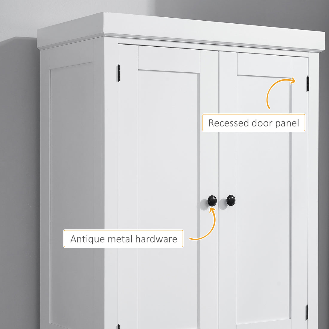 72" Freestanding Kitchen Pantry Cabinet, Tall Storage Cabinet With 2 Door Cupboards, 2 Drawers And Adjustable Shelves, White White Mdf