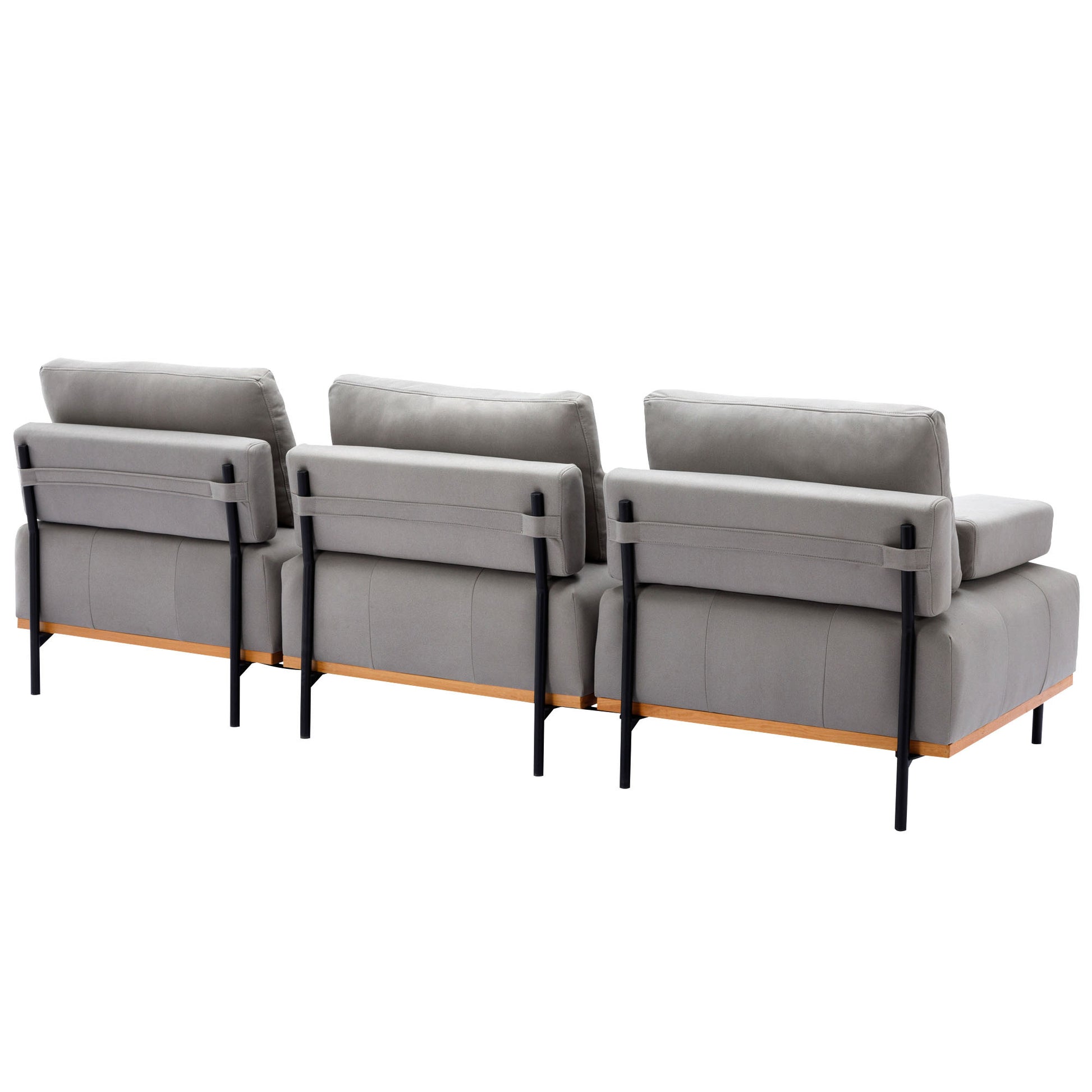 100.7'' L Shape Sectional Sofa 3 Seater Couches With A Removable Ottoman, Comfortable Fabric For Living Room, Apartment, Grey Grey Foam Palomino Fabric 4 Seat