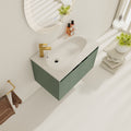 30 Inch Wall Mounted Bathroom Vanity, Soft Close Doors, For Small Bathroom Kd Packing Green 2 Bathroom Wall Mounted Modern Plywood