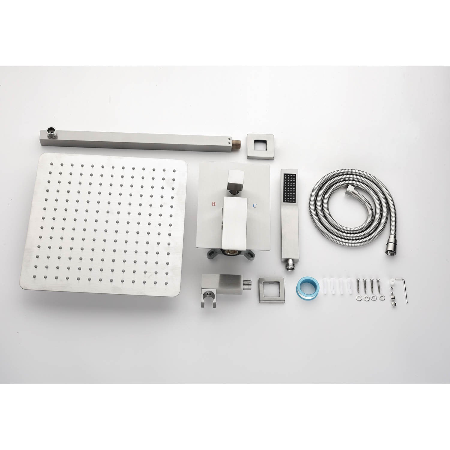 12" Rain Shower Head Systems Wall Mounted Shower One Brushed Nickel Wall Mounted Bathroom Brass