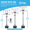 Basketball Hoop Portable Basketball Goal For Indoor Outdoor Basketball Stand 5.6 7 Ft Adjustable 32 In Backboard With Wheels Balls Sports Black White Wear Resistant Gym Pc