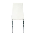 Modern Dining Chairs With Faux Leather Padded Seat Dining Living Room Chairs Upholstered Chair With Chrome Metal Legs Design For Kitchen, Living, Bedroom, Dining Room Side Chairs Set Of 4 White Metal