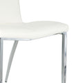 Modern Dining Chairs With Faux Leather Padded Seat Dining Living Room Chairs Upholstered Chair With Chrome Metal Legs Design For Kitchen, Living, Bedroom, Dining Room Side Chairs Set Of 4 White Metal
