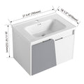 28 Inch Wall Mounted Bathroom Vanity With Sink, For Small Bathroom Kd Packing White 2 Bathroom Wall Mounted Modern Plywood