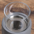 Tabletop Fireplace, Mini Concrete Ethanol Fire Bowl With Lid, Burns Up With Liquid Alcohol And Solid Tablet Alcohol, Light Grey Light Grey Stainless Steel