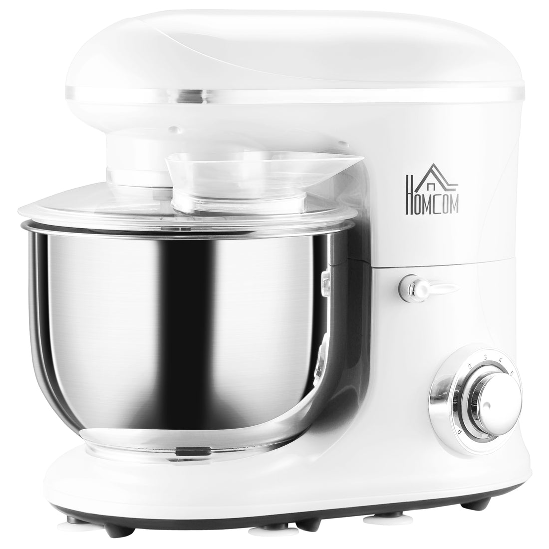 Stand Mixer With 6 1P Speed, 600W Tilt Head Kitchen Electric Mixer With 6 Qt Stainless Steel Mixing Bowl, Beater, Dough Hook, White White Abs