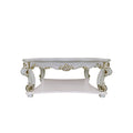 Vendome Coffee Table Square , Antique Pearl Finish Lv01526 Antique White Wood