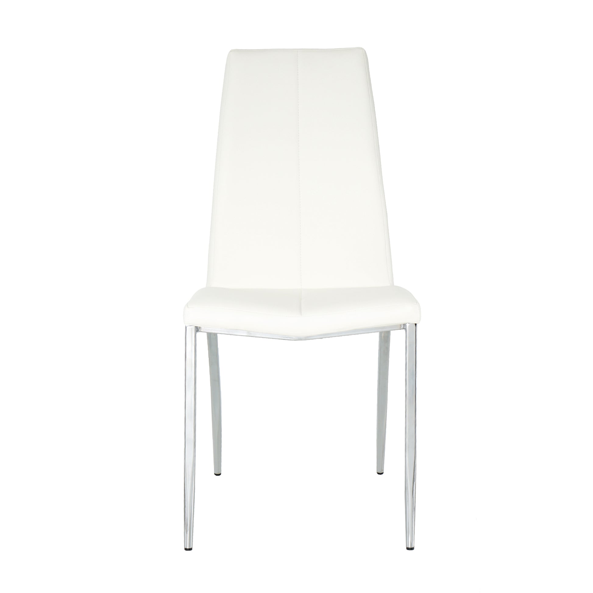 Modern Style Glass Table, Pu Fabric Chair Electroplated Chair Legs, Solid Support Base, Furniture Made Of Selected Materials To Highlight Fashion, Suitable For Living Room Use Set Of 5 White Mdf Metal