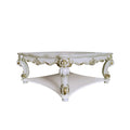 Vendome Coffee Table Square , Antique Pearl Finish Lv01526 Antique White Wood