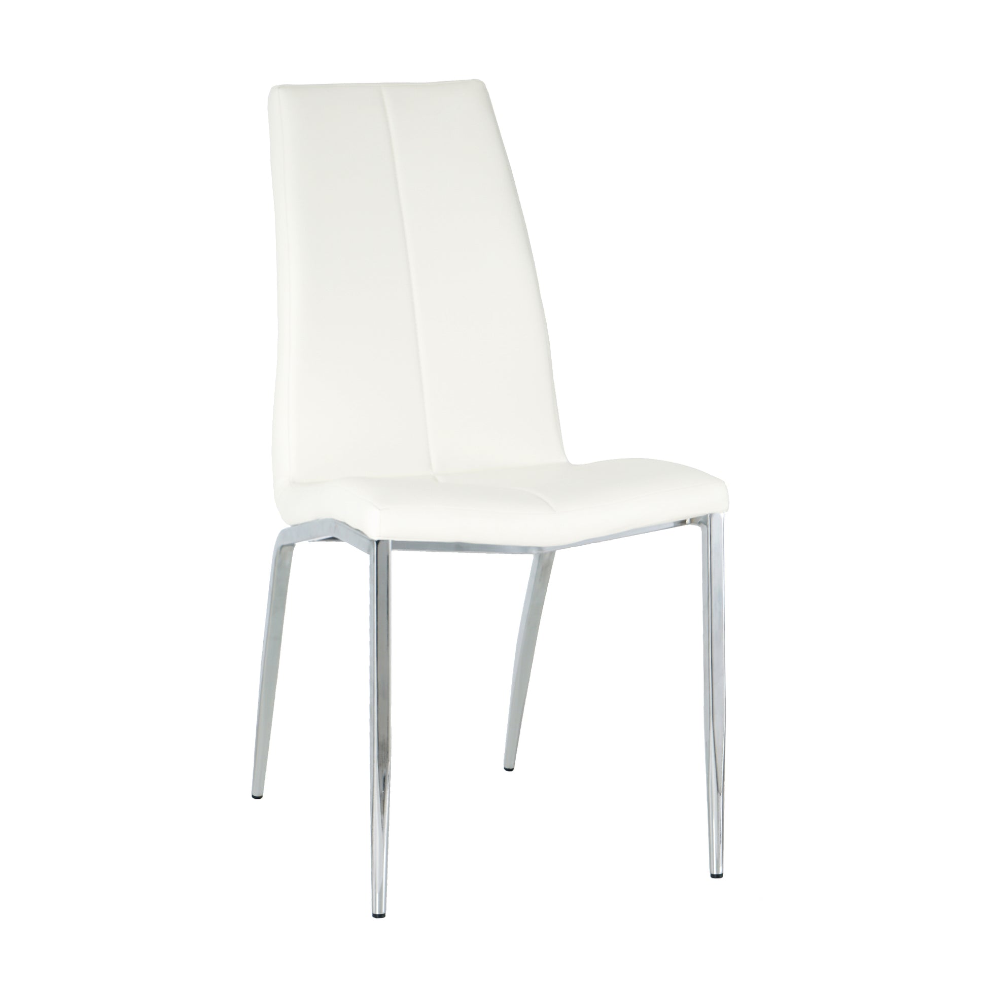 Modern Style Glass Table, Pu Fabric Chair Electroplated Chair Legs, Solid Support Base, Furniture Made Of Selected Materials To Highlight Fashion, Suitable For Living Room Use Set Of 5 White Mdf Metal