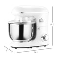 Stand Mixer With 6 1P Speed, 600W Tilt Head Kitchen Electric Mixer With 6 Qt Stainless Steel Mixing Bowl, Beater, Dough Hook, White White Abs