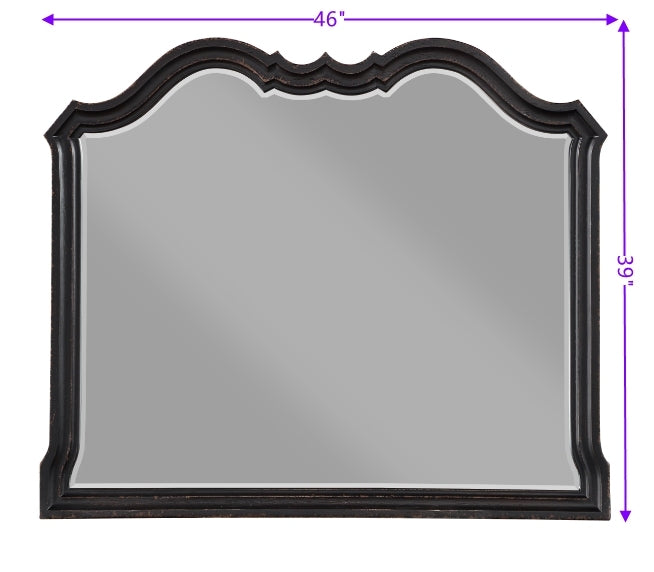 Chelmsford Mirror, Black Antique Finish Bd02298 Antique Black Wood