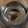 Tabletop Fireplace, Mini Concrete Ethanol Fire Bowl With Lid, Burns Up With Liquid Alcohol And Solid Tablet Alcohol, Dark Grey Dark Grey Stainless Steel
