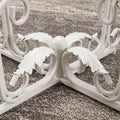Glass Coffee Table With Sturdy Iron Leaf Shape Base, Leisure Cocktail Table With Tempered Glass Top For Living Room, Dining Room White White Glass Metal