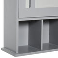 Kleankin Bathroom Medicine Cabinet With Mirror, Wall Mounted Mirror Cabinet With Door And Storage Shelves, Gray Grey Mdf