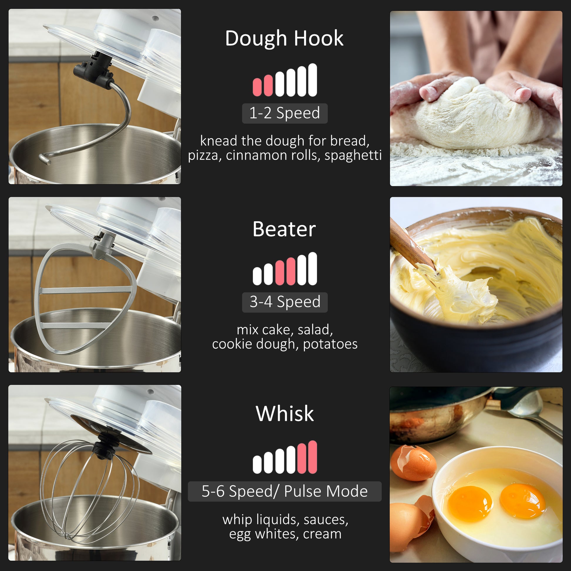 Stand Mixer With 6 1P Speed, 600W Tilt Head Kitchen Electric Mixer With 6 Qt Stainless Steel Mixing Bowl, Beater, Dough Hook And Splash Guard For Baking Bread, Cakes, And Cookies, Silver Silver Abs