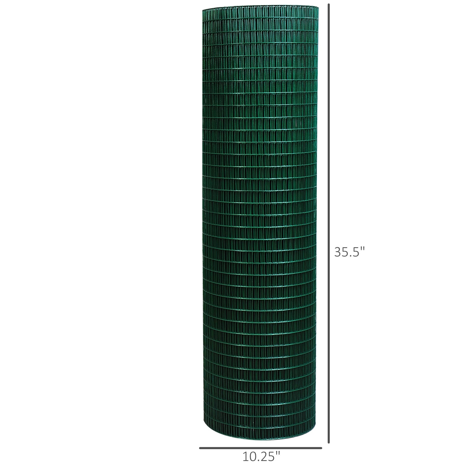 Pawhut 98' L X 35.5" H Hardware Cloth, 1 2 X 1 Inch Wire Mesh Fence Netting Roll For Aviary, Chicken Coop, Rabbit Hutch, Animal, Garden Protection Green Steel