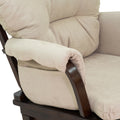 Nursery Glider Rocking Chair With Ottoman, Thick Padded Cushion Seating And Wood Base, Cream White Cream White Fabric