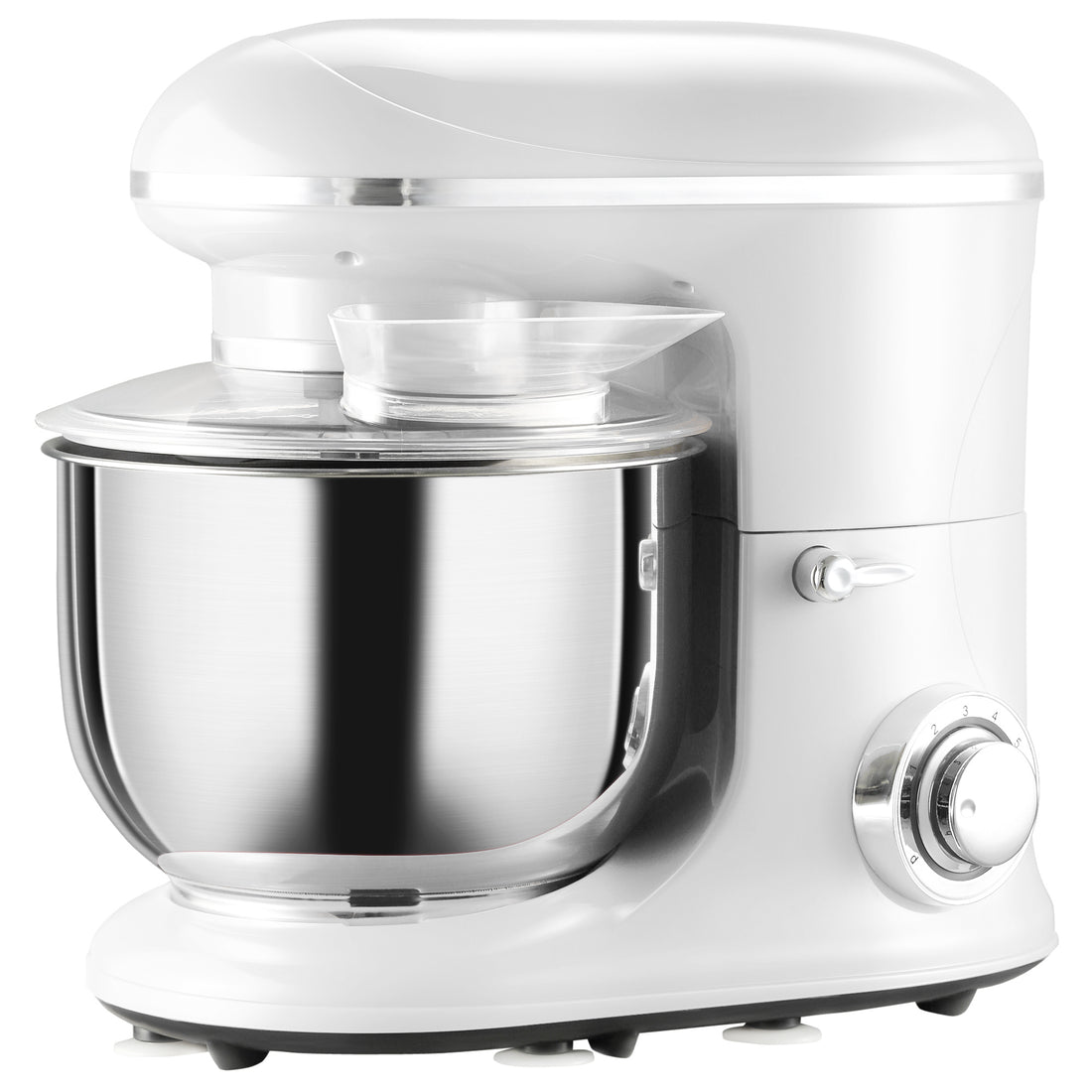 Stand Mixer With 6 1P Speed, 600W Tilt Head Kitchen Electric Mixer With 6 Qt Stainless Steel Mixing Bowl, Beater, Dough Hook And Splash Guard For Baking Bread, Cakes, And Cookies, Silver Silver Abs