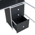 Metal Loft Bed With Bookcase, Desk And Cabinet, Full, White Black White Metal