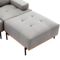 100.7'' L Shape Sectional Sofa 3 Seater Couches With A Removable Ottoman, Comfortable Fabric For Living Room, Apartment, Grey Grey Foam Palomino Fabric 4 Seat