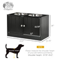 Magnetic Door Dog Food Storage Cabinet & Dog Feeding Station, Black Black Mdf