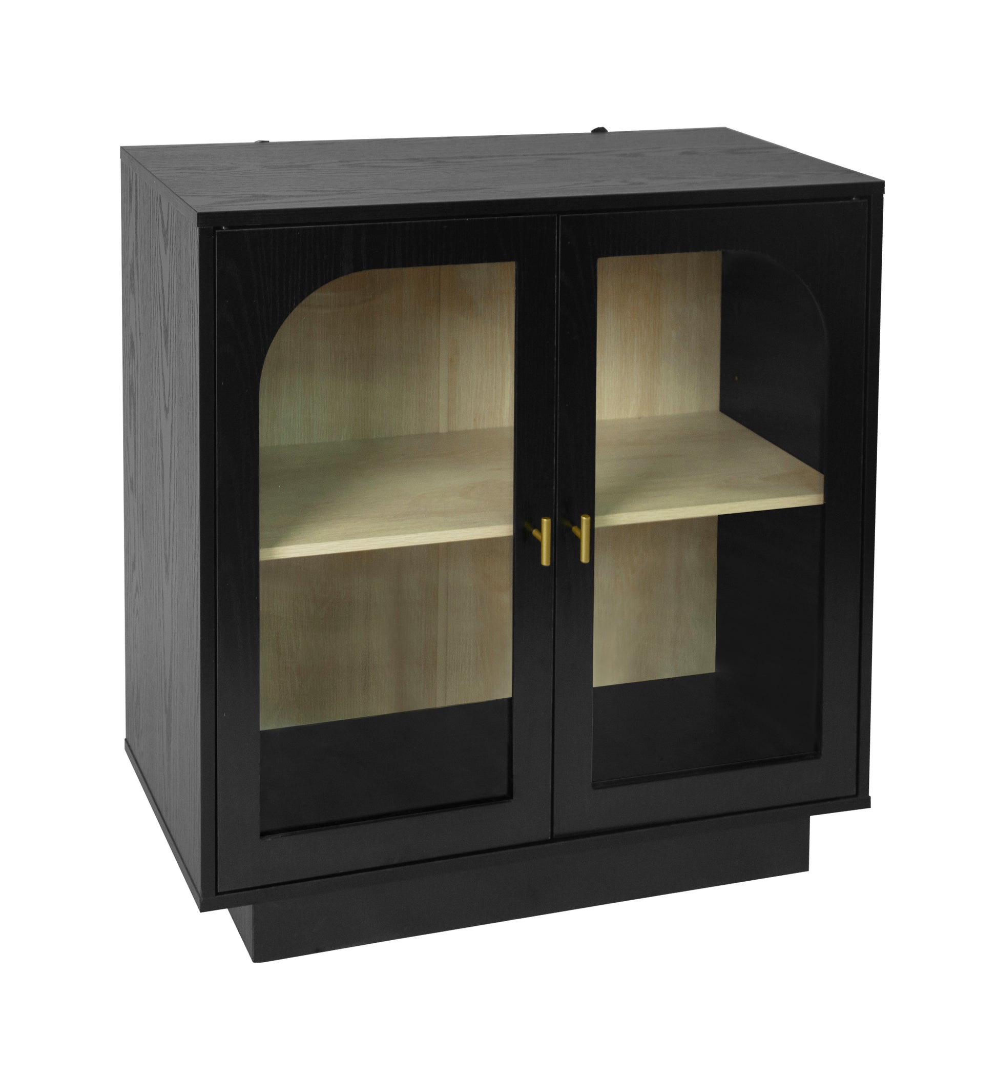 Storage Cabinet With Acrylic Door For Living Room, Dining Room, Study Black Particle Board