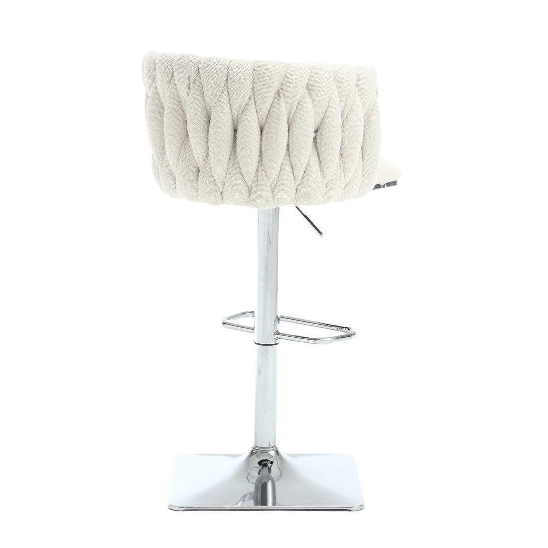 Coolmore Vintage Bar Stools With Back And Footrest Counter Height Dining Chairs 2Pc Set Ivory Boucle