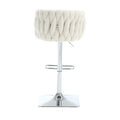 Coolmore Vintage Bar Stools With Back And Footrest Counter Height Dining Chairs 2Pc Set Ivory Boucle